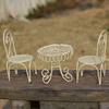 Yousheng Dollhouse Miniature Bistro Table/Chairs/Beach Umbrella Accessories, Metal 1:12 Scale Miniatures, Outdoor Coffee/Tea Furniture, Fairy Garden