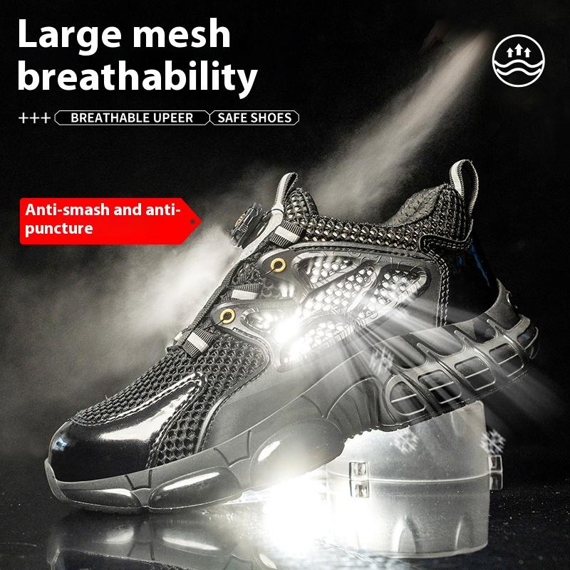 Rotating Button Safety Shoes Men Anti-smash Anti-puncture Work Shoes Fashion Men Safety Sport Shoes Security Protective Boots