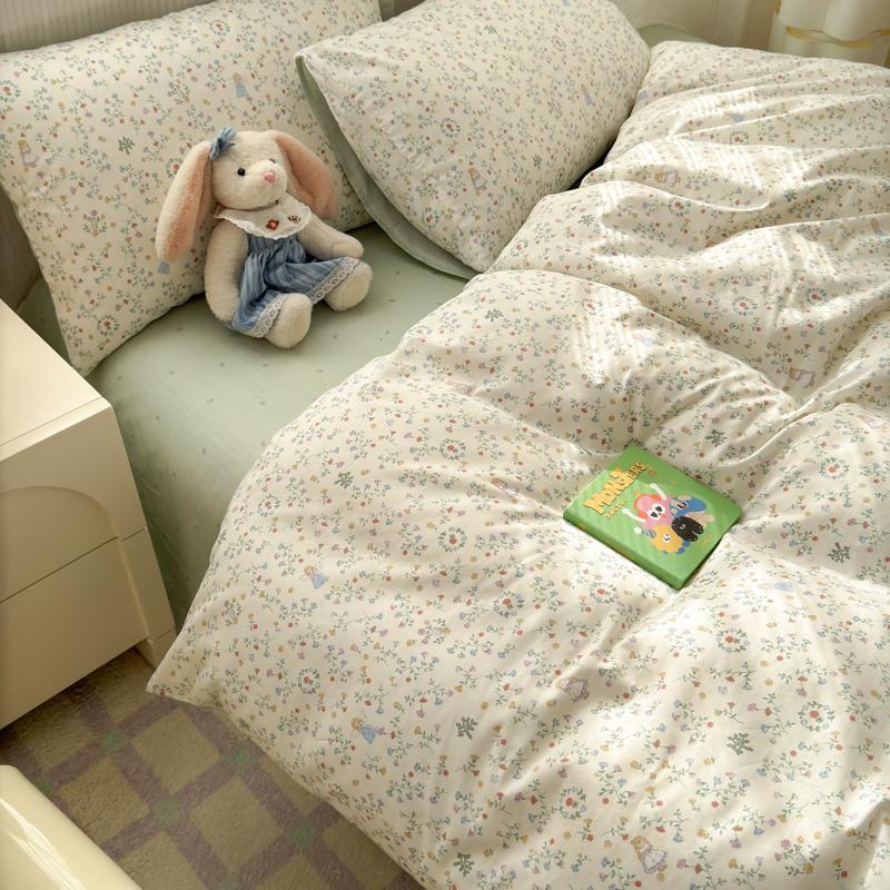 

Роскошный комплект пододеяльника из 100% хлопка с 2 наволочками - Цветочный дизайн, Элегантный и дышащий постельный комплект, Разные размеры 150x200cm(59x79 in)