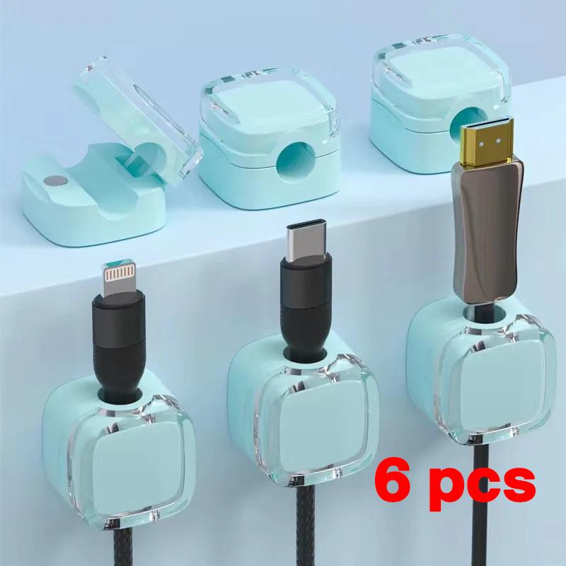 

6PCS Cable Organizer Cables Clips Adjustable Cord Holder Under Desk Cable Management Wire Keeper Organizer Holder