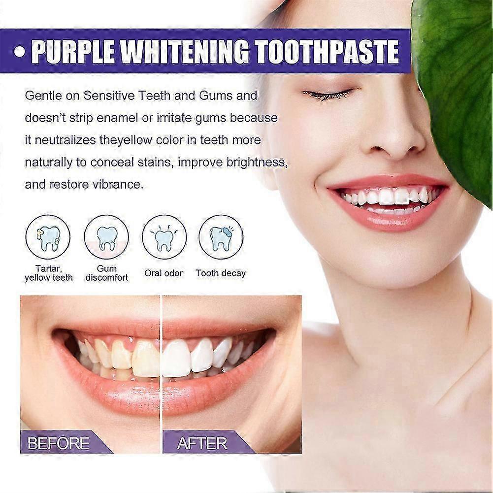 2pcs Tooth Whitening Toothpaste Stain Removal Reduce Yellowing Teeth Color Corrector Cleansing Toothpaste Fresh Oral Care 50ml