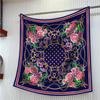 90CM Silk Scarf Women Trees Printed Square Scarves Head Echarpes Foulards Femme Wraps Beach Shawls Bandana Lady Hijabs