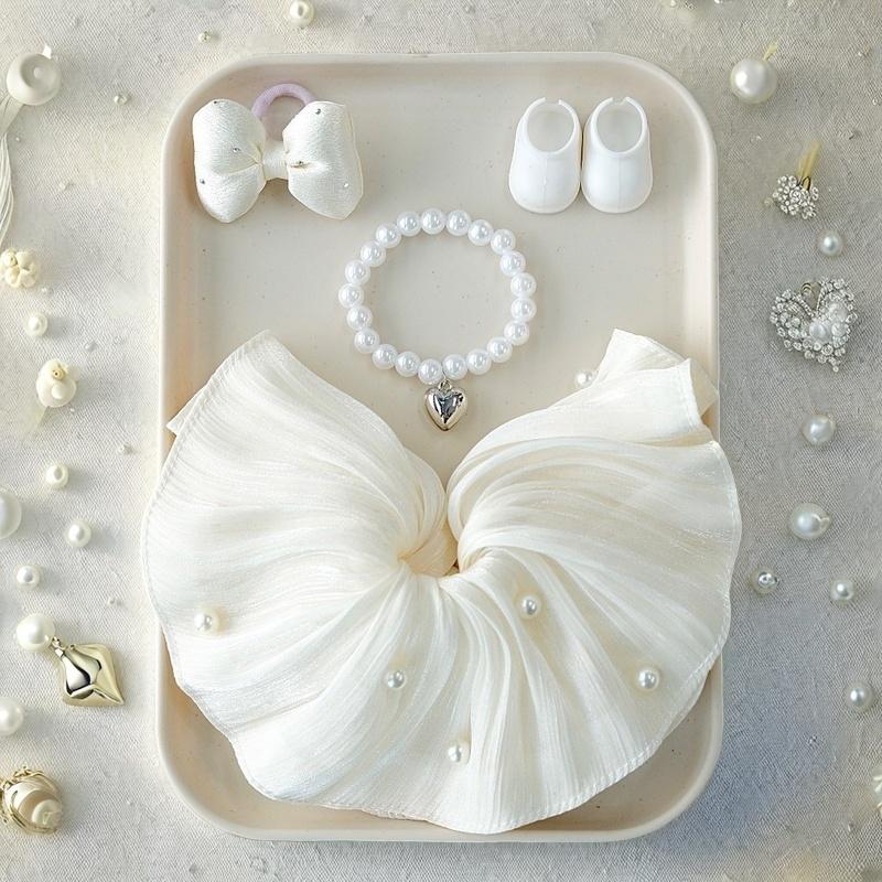 

Платье с бантом для 17-сантиметровой куклы Ropa Labubu Mini, одежда, подходящий жемчужный аксессуар для волос, модный стиль, наряд в тематике Labubu V2/V3 Other