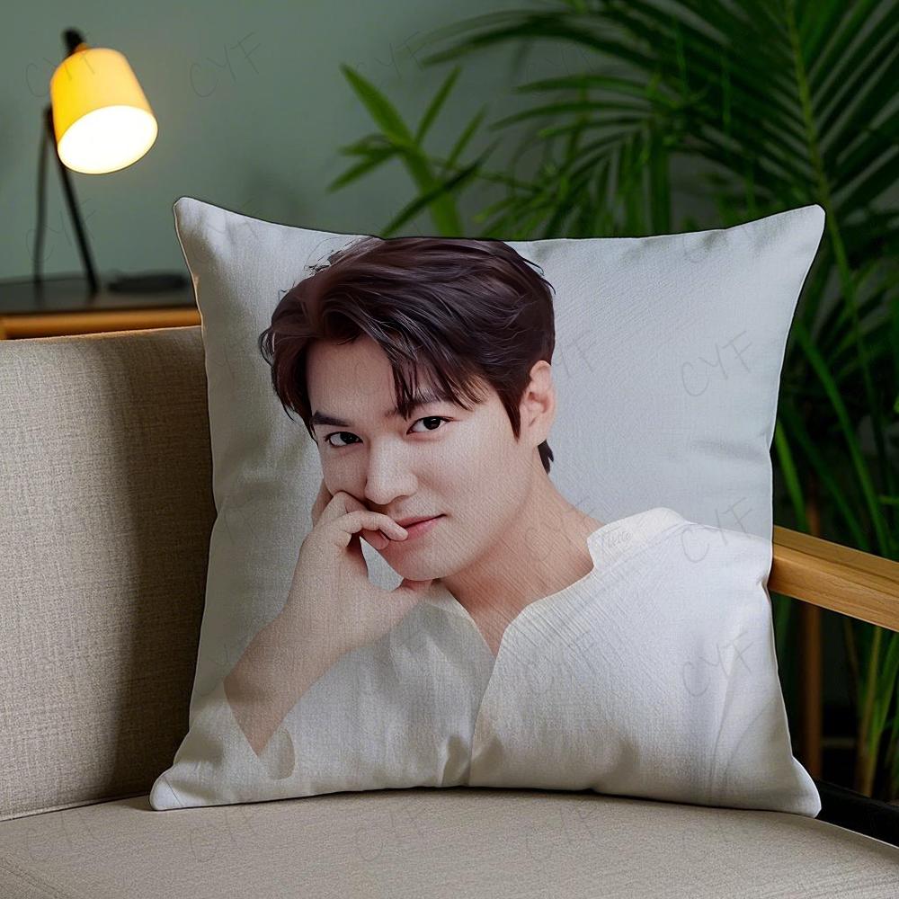 

Korean STAR Lee MinHo Pillow Case Anti-dustmite Pillowcase Invisible zipper silky short plush Sofa cushion cover 16x16Inch