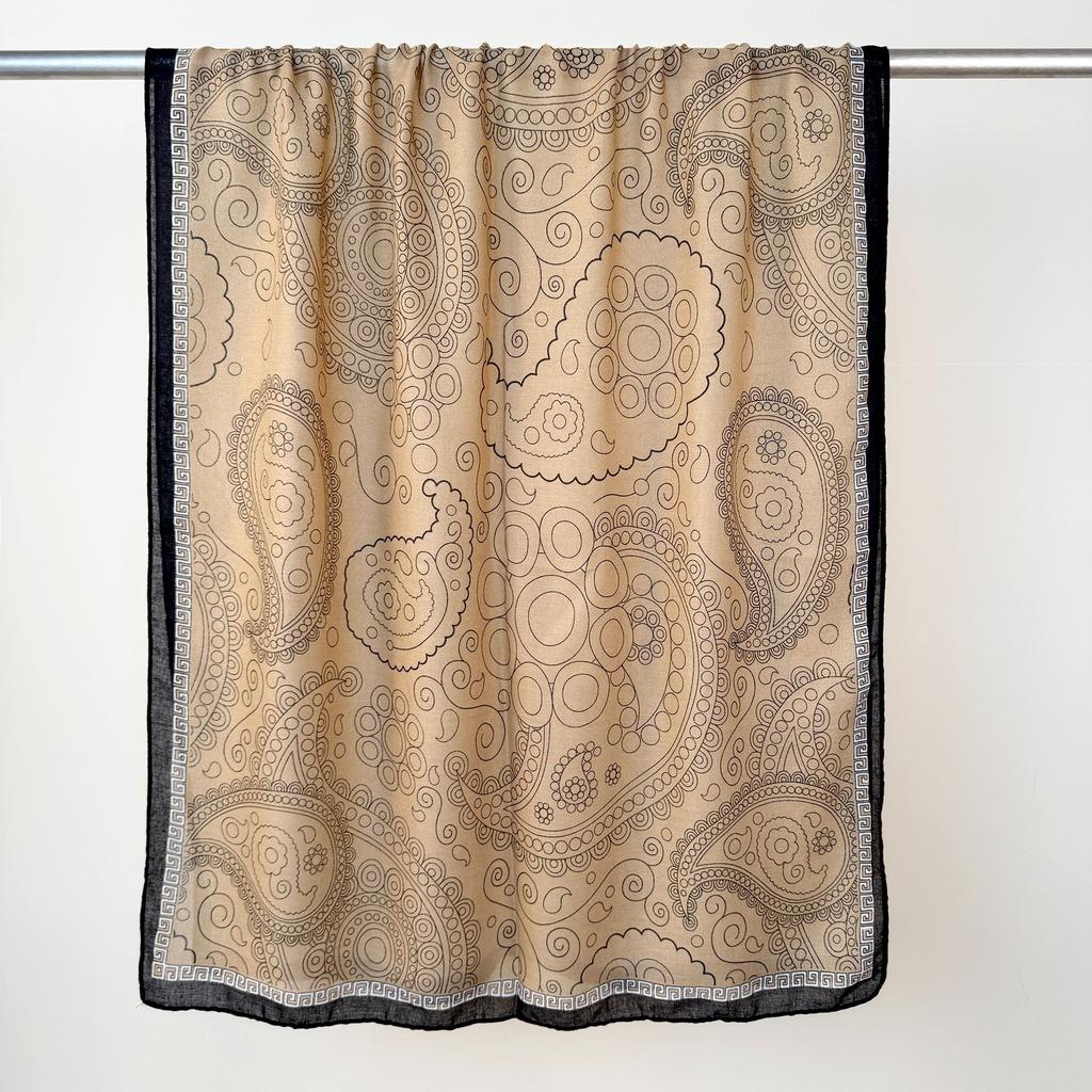 Retro cashew flower printing personalized scarf women's fashionable temperament travel decoration with cotton and linen long towel