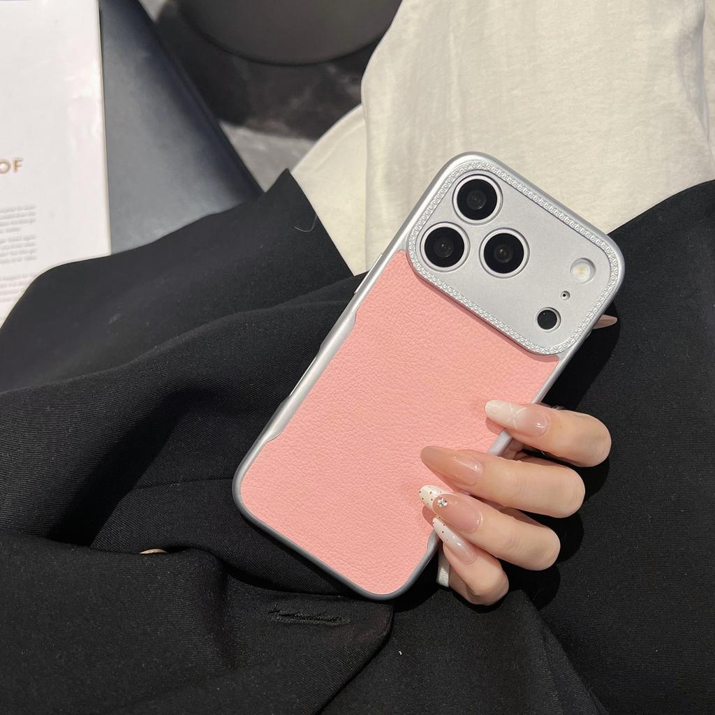 Plating Matte Leather Texture Phone Case For iPhone 17 Air 16 15 14 Plus 13 12 Pro Max Camera Protection Shockproof Hard Cover