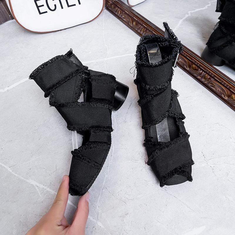 Fashion French-Style Thick-Heeled Laced Belt Buckle Tassel Ballet Single Shoes For Women To Wear Retro Mary Jane Shoes