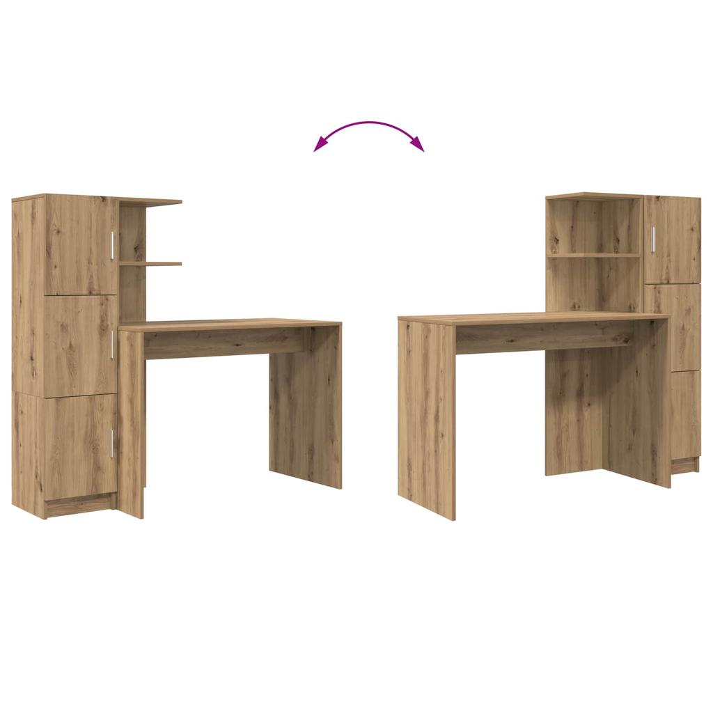 Desk 2 Pcs Artisan Oak