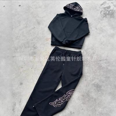 Europäisches und amerikanisches bedrucktes Kapuzenpullover-Jogginghosen-Set, Sport- und Freizeit-Hoodie Streetwear Harajuku Jacke