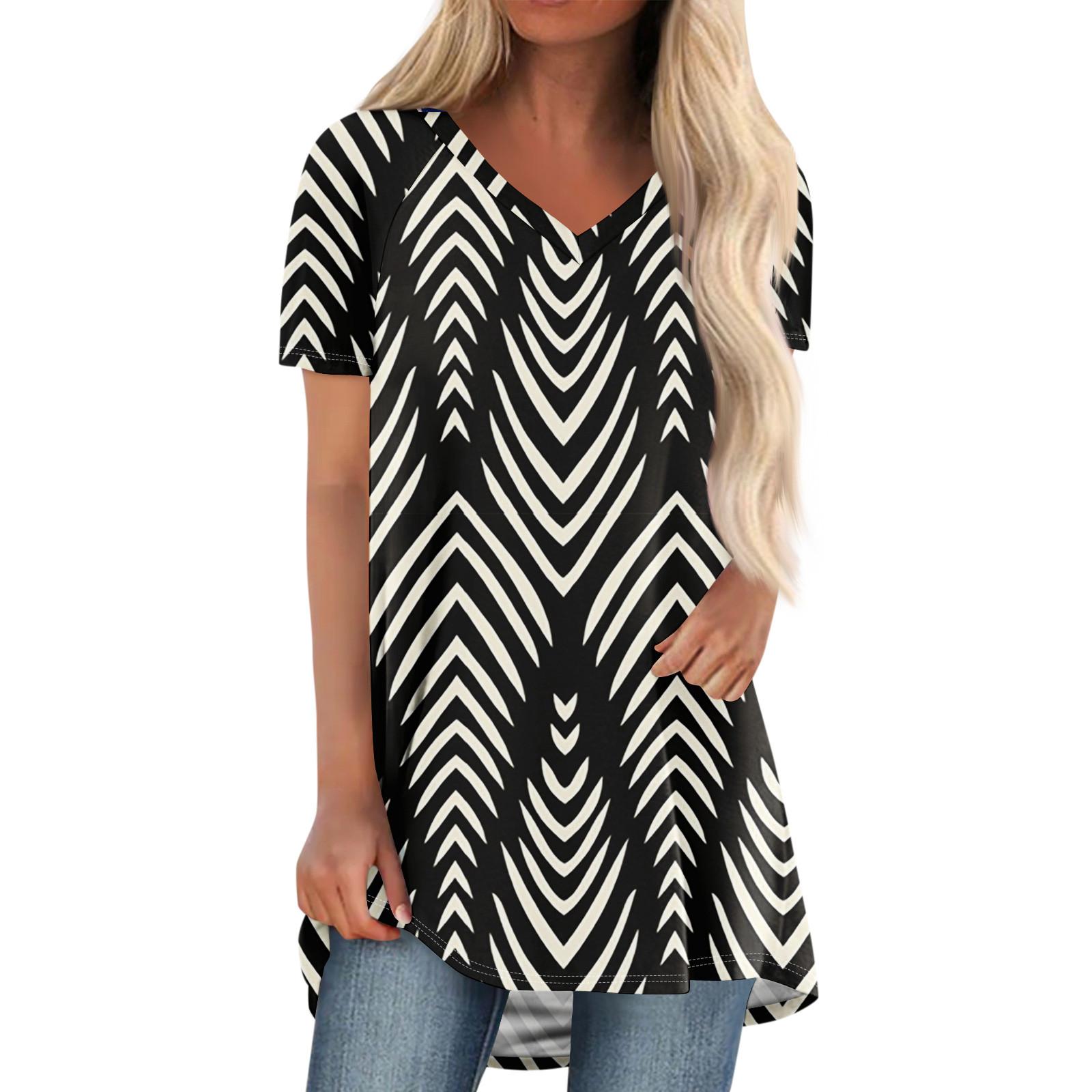

Ladies Short Sleeve Pleated Loose Tops Plus Size Casual Tops V Neck Short Sleeves Casual Summer T Shirts Ladies Tops T Shirts Shirts XXL
