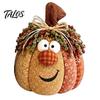 Handmade Harvest Ornaments for Thanksgiving Whimsical Patchwork Pumpkin, Pumpkin Table Decor, Cute Smiling Face Retro Decorations Halloween