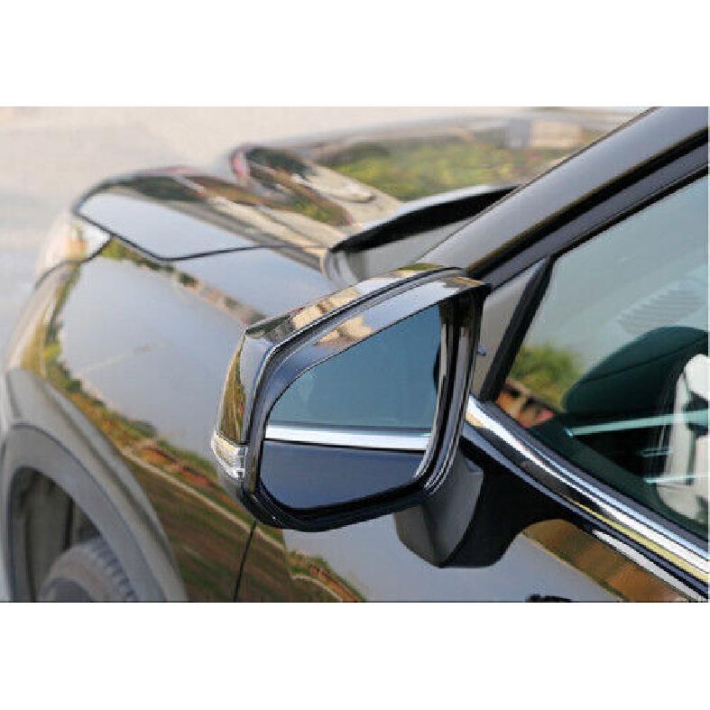 For Toyota Highlander 20-23 Bright Black Rear View Mirror Rain Eyebrow Trim 2pcs