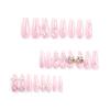 Sweet Pink Glitter Butterfly Press-On Nails with Floral Design