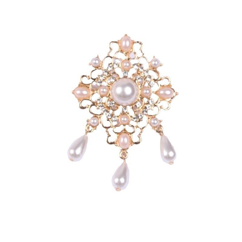 Vintage Palace Style Brooch For Women With Alloy Geometric Decorative Pin Accessory