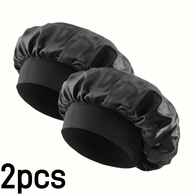 4pcs/set Luxurious Satin Hair Bonnets Multipurpose Wide Elastic Turban for Beauty Sleeping & Bath Shower for Women Hair Care Cap