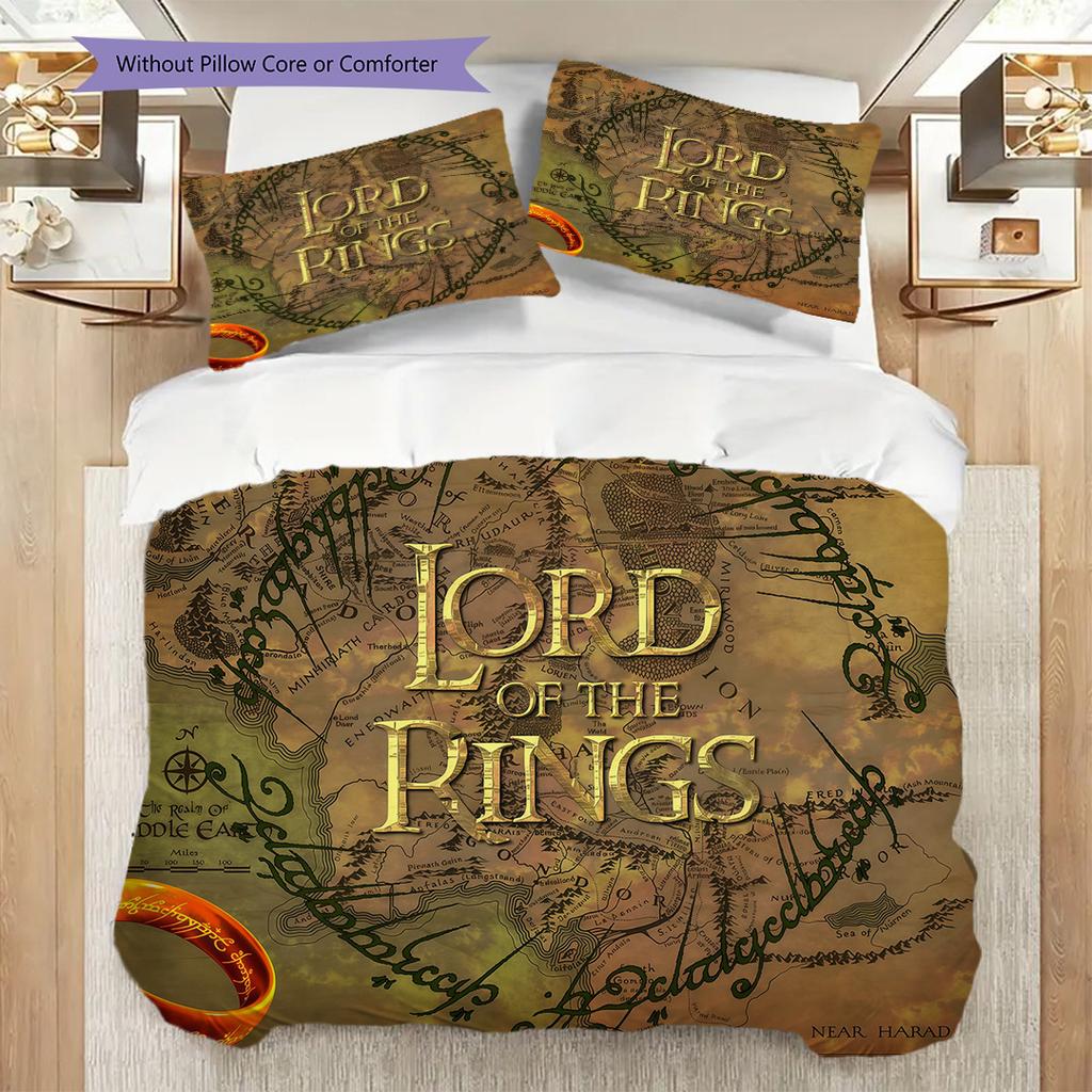 Lord Rings Comforter Set Threepiece Set 1 Duvet Cover 2 Pillowcase Without Core Bedding Set Christmas Birthday Gift Soft And Comfortable
