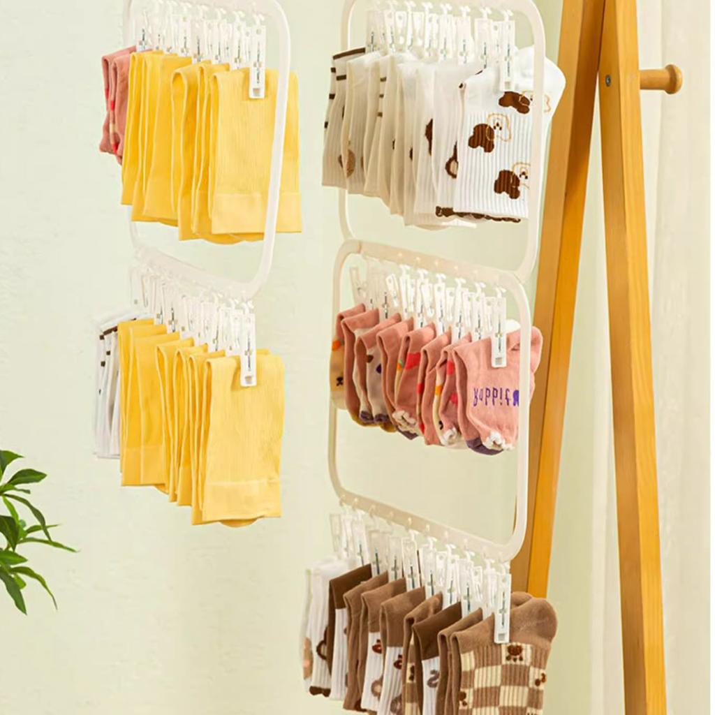 Space Saving Multi Clip Drying Rack Portable Drying Organizers Hanging Rack For Apartments And Small Living Spaces