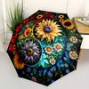 1pc Floral Yin-Yang Harmony Umbrella with Plastic Handle,Suitable for All Seasons Home Travel Outdoor UmbrellaB1901