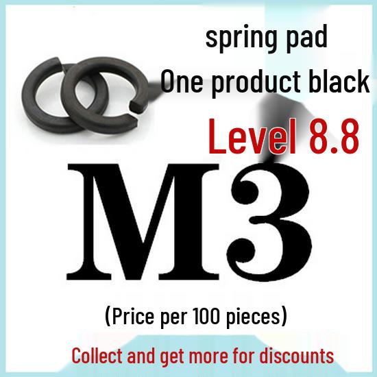 Black Zinc-Plated GB93 Spring Washer, 8.8 Grade, Sizes M4-M10