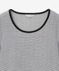 MIND BRIDGE WOMEN [W] U-Neck Striped Ringer Short Sleeve T-Shirt