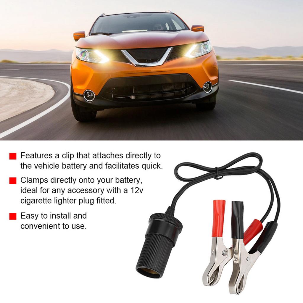 12V Car Battery Clip On Adapter Cigarette Socket Lighter Travel Charger