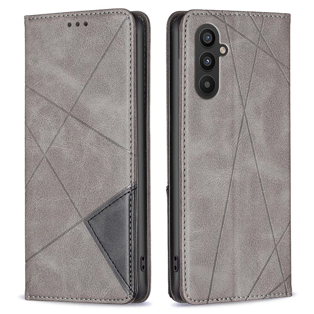 For Samsung Galaxy A24 4G (162.1 x 77.6 x 8.3mm) PU Leather Card Holder Phone Shell Splicing Imprinting Pattern Phone Stand Cover