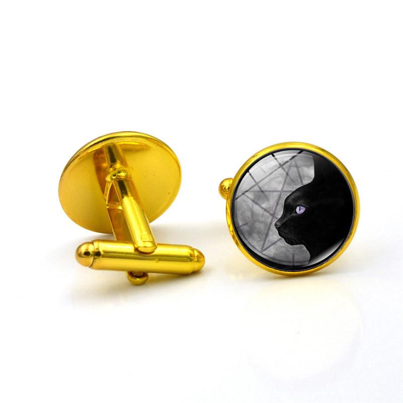 Stylish Alloy Black Cat Cufflinks For Men And Women Fashion Accessories