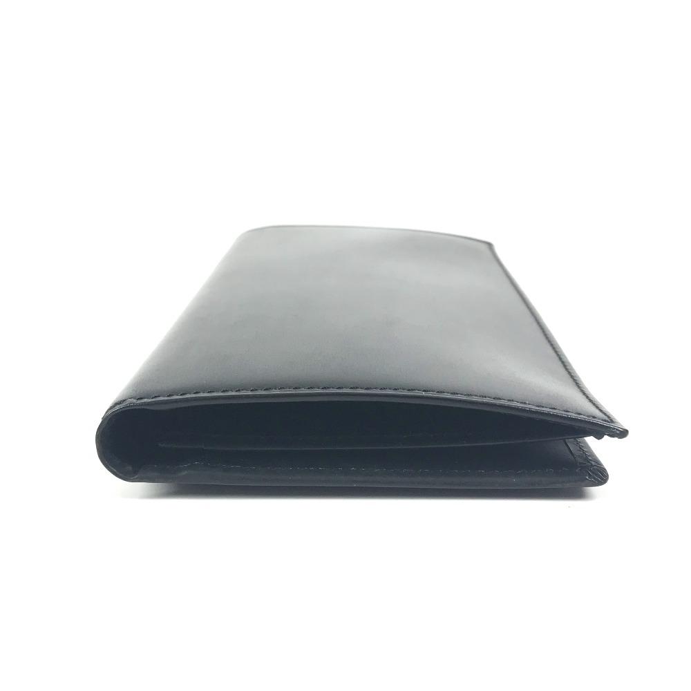 Cartier Must De Line Small Items Wallet Bifold Long Wallet Leather Black