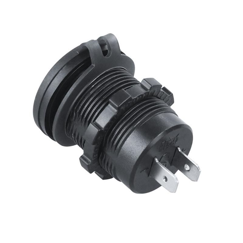 USB Charging Socket 12V-24V USB Power Outlet Double QC3.0+Double PD Type-C Outlet with Caps Voltmeter USB Port for Car