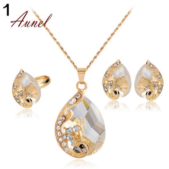 Smart Pendant Necklace Earrings Ring Party Wedding Jewelry Set