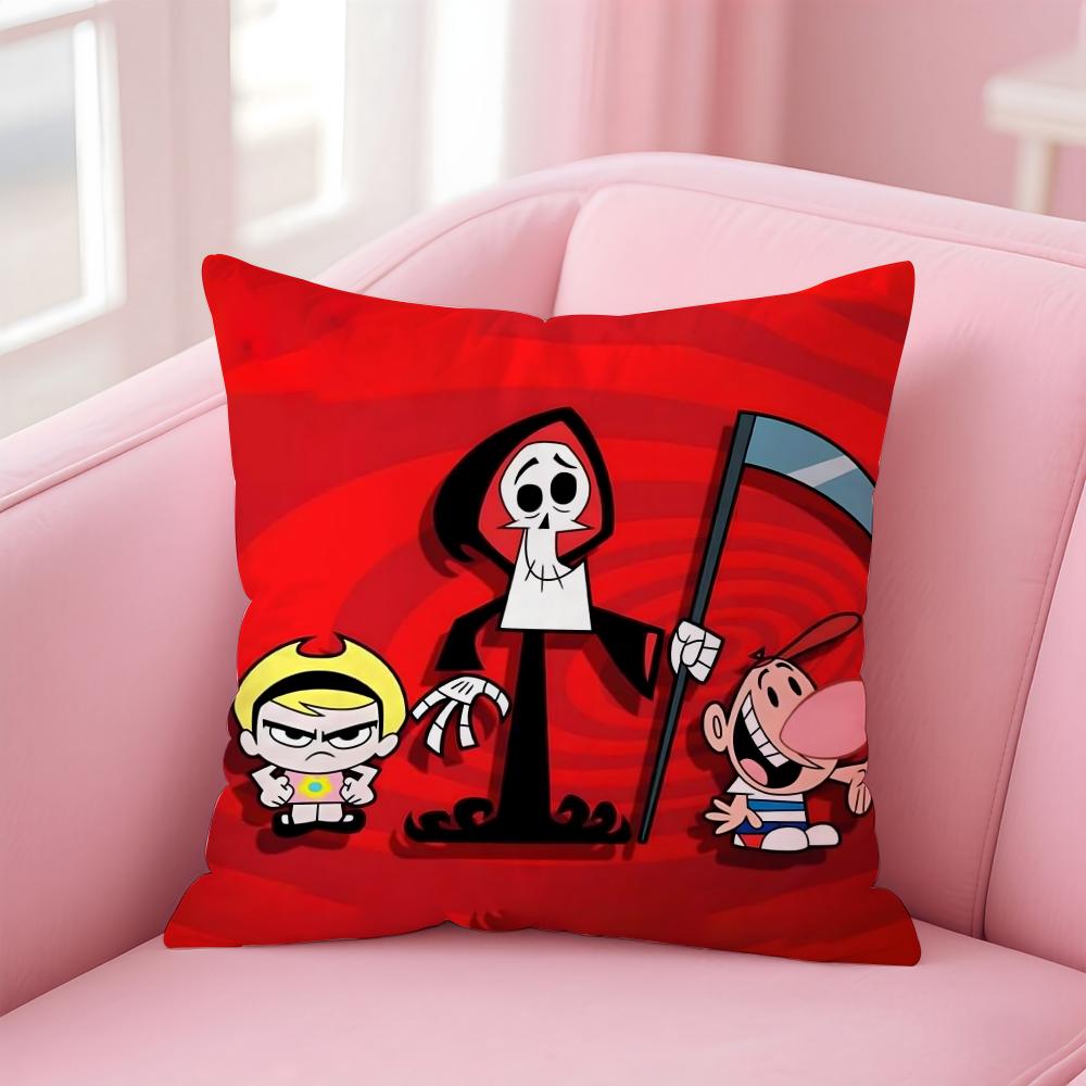 B-Billy & Mandy'sAdventure Cushion Cover Comfortable Reversible Pillow Cover Ideal for Car Sofa Bedroom & Beyond