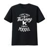 Ich brauche keine Therapie Habe einen Pudel T-Shirt Hunde Design Liebhaber Für Fell-Eltern Besitzer Pudel Caniche Pfotenabdruck vintage Gewaschen