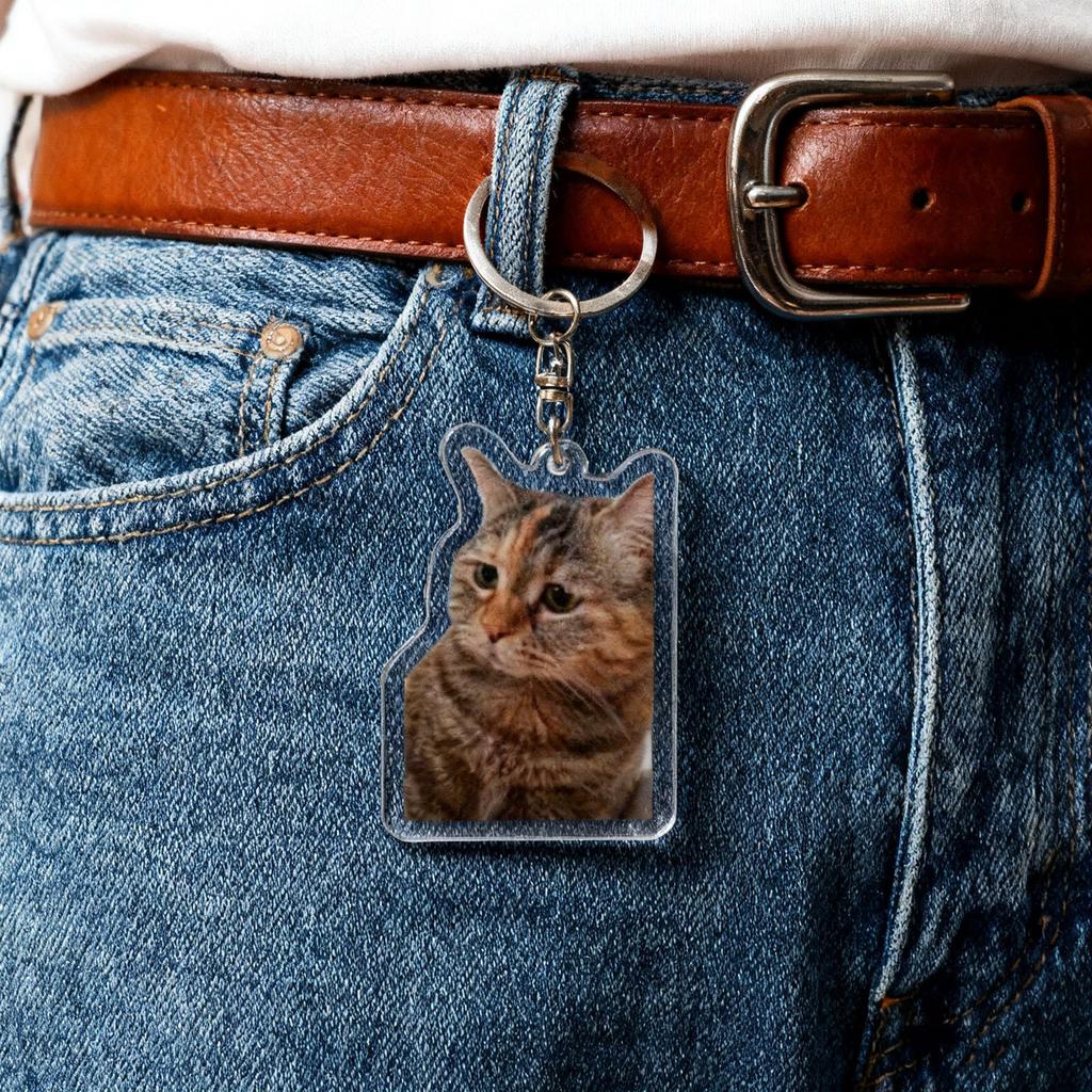 2d Acrylic Keychain Pendant Accessory, Popular Head Expression Keychain Sand Fun Meme Image Head Schoolbag Small Pendant.