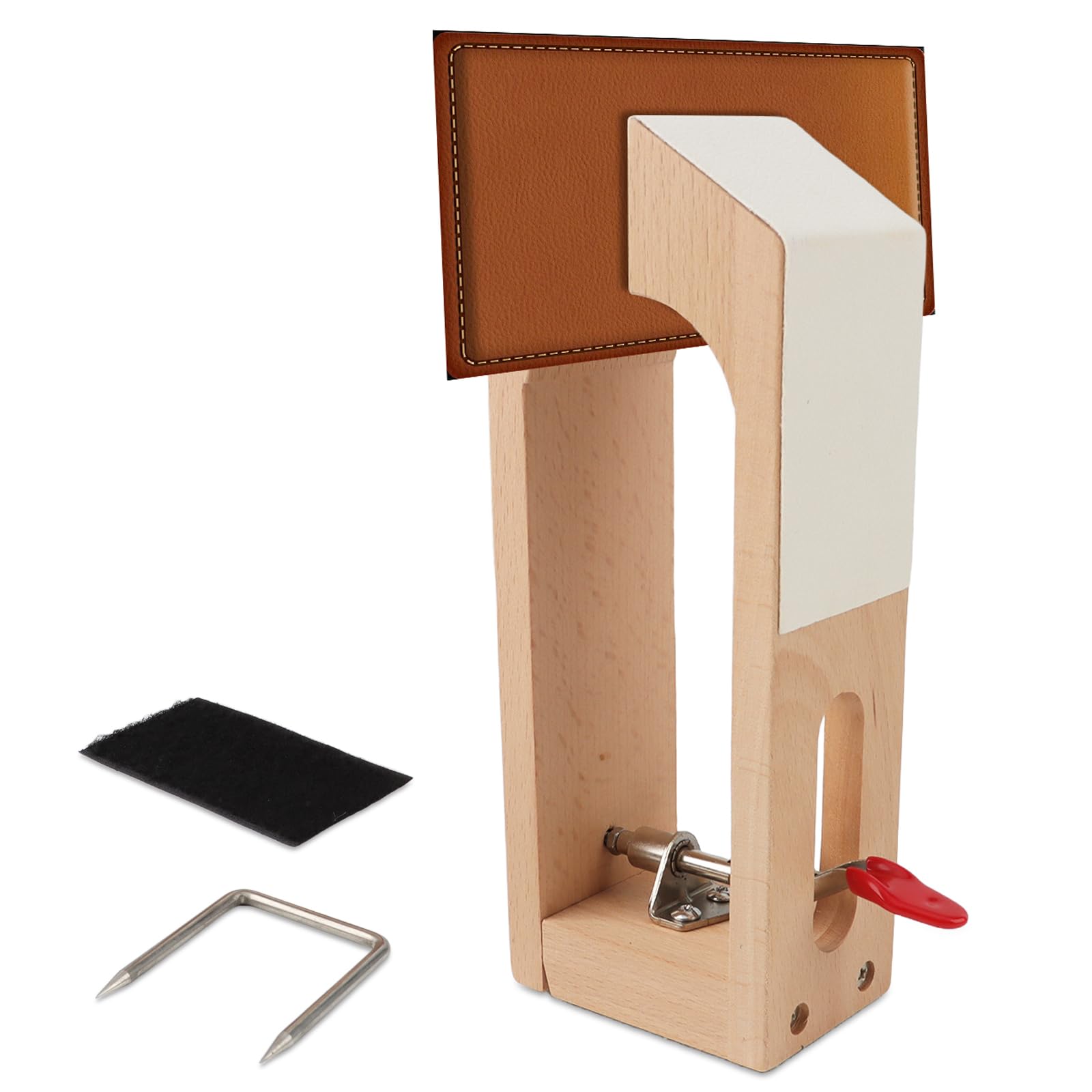 GHDVOP Racing Pony Leathercraft Tool Stitching Tree Wooden Mini Work Pony with Velcro Attachment for Leatherwork and Hand Sewing Kit