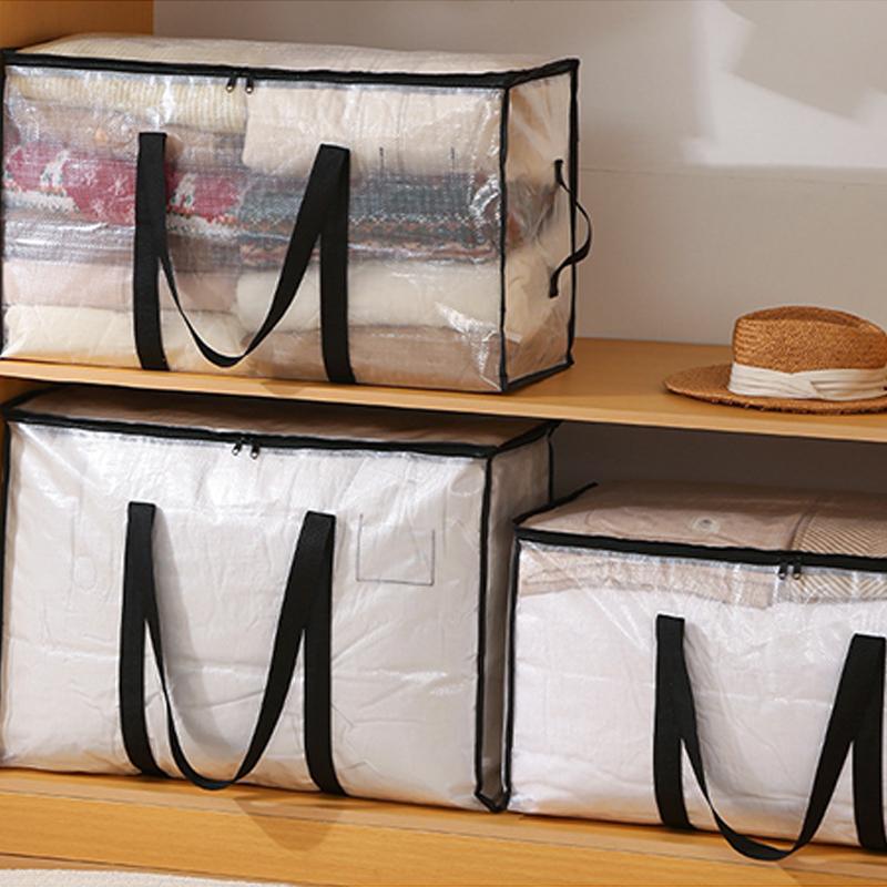 Large Capacity Storage Bag Clothes Blankets Closet Organizer Moving Tote Bag Zipper Durable Handbag Luggage Pack