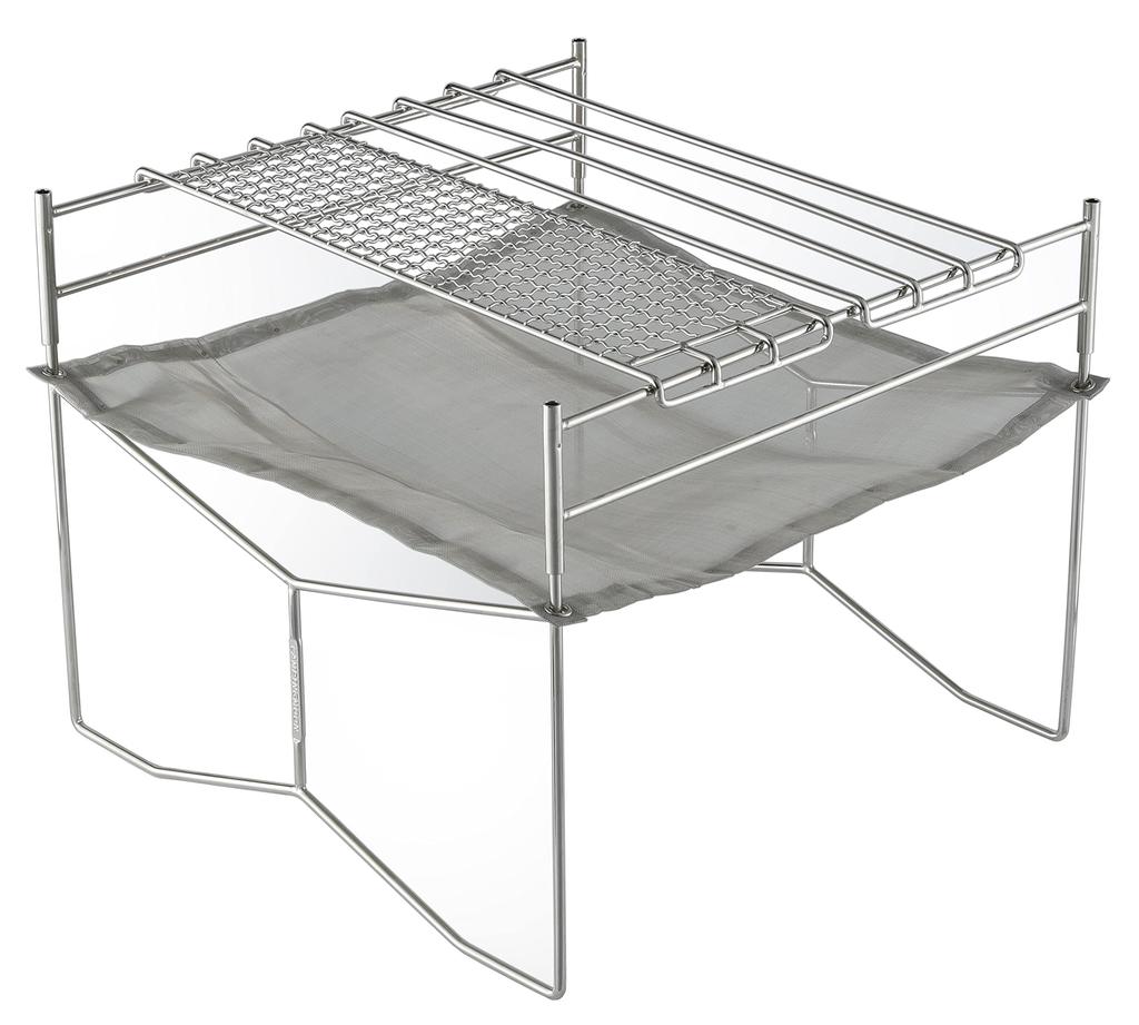 NANGOGEAR (Nanko Camping Gear) Solo Grill Large Fire Pit with Stainless Steel Mesh, 11105 (SOLO-303-JL)