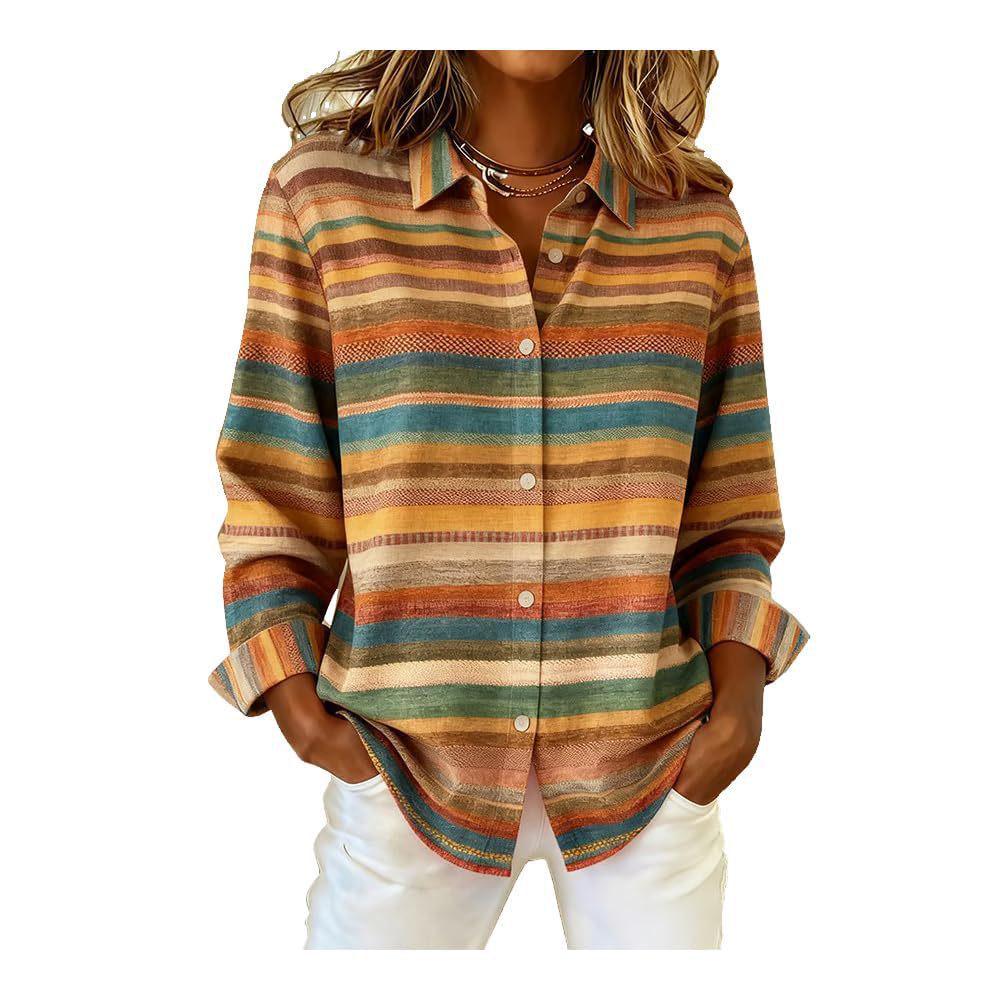 2025 TEMU 3D Print Women's Autumn Shirt - Trendy European & American Style