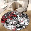 1 Alfombra Redonda de Gato de Anime - Base para Silla de Oficina, Alfombra Antideslizante para Decoración del Hogar, Sala de Estar, Dormitorio, Sala de Juegos
