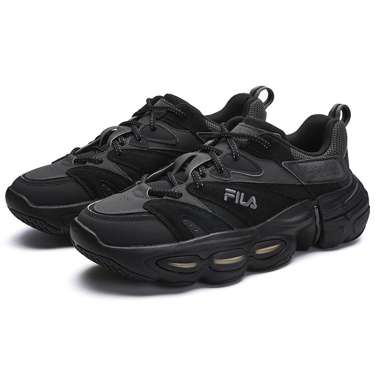 FILA ET Fabric Synthetic Leather Comfortable Versatile Low-Top Casual Shoes Men sneaker Black F12M312120FBF