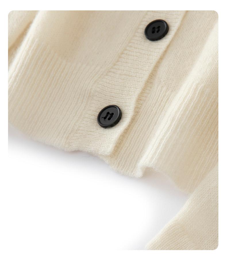 Lekasha 100% Pure Cashmere Loose Round Neck Cardigan Sweater Coat