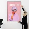 Pink Disco Print Vintage Wall Decoration Girl Ball Art Cavas Painting Pink Dormitory Decoration