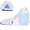 Mini Pet Winter Sleeping Bed Cage Removeable Hamster GuineaPigs Warm House Cave(Blue S)
