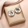 Hyperbole Large Chunky Non Piercing Golden Plated CCB Circle Ear Cuffs Earrings for Women Thick Round Light Ear Clip Jewelry