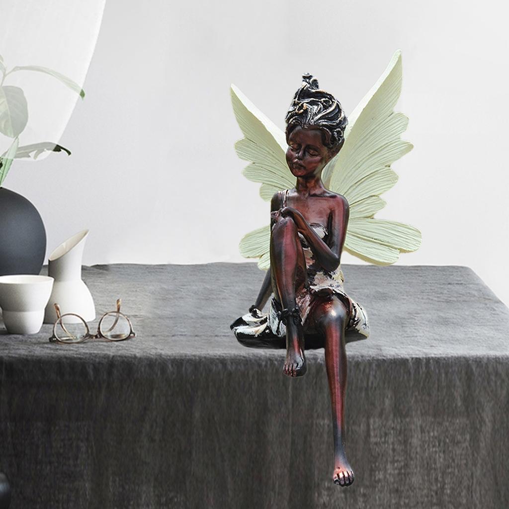 Magical Garden Fairy Figurine Shelf Lawn Statues Yard Sculpture Decor