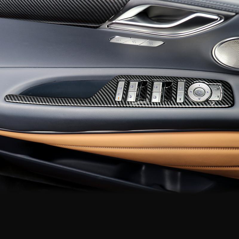 4PCS Car Window Control Button Trim Panel Door Handle Decorative Strip Cover For Genesis GV80 -2025 Interior Accessories LHD