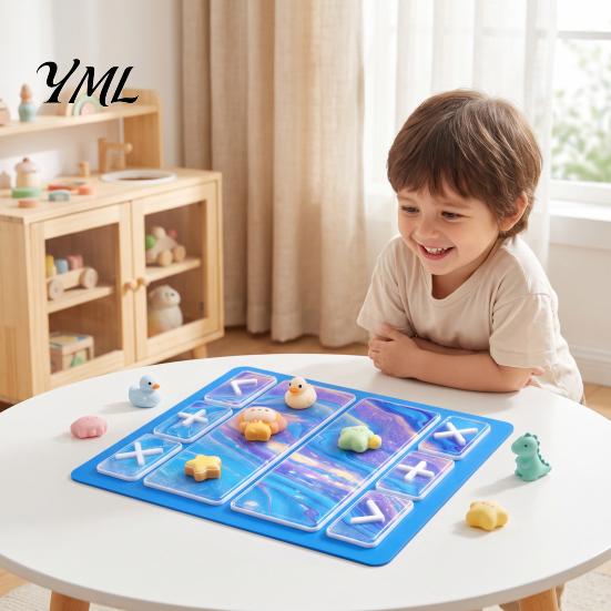 Trading Board for Kids Fidget Mat, Non-Slip Rubber 18" x 16" Portable with Markers Accept Add Reject Toys Game Table Mat