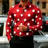 Camicia da Uomo a Pois Manica Lunga, Camicia Business Casual Slim Fit, Top da Uomo Tendenza Moda Casual da Esterno