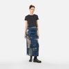Evisu 2024 Autumn Winter Seagull Embroidery And Distressed Details Denim Long Skirt Women skirts Denim-Blue 2EAHTW4KL4024FFDN