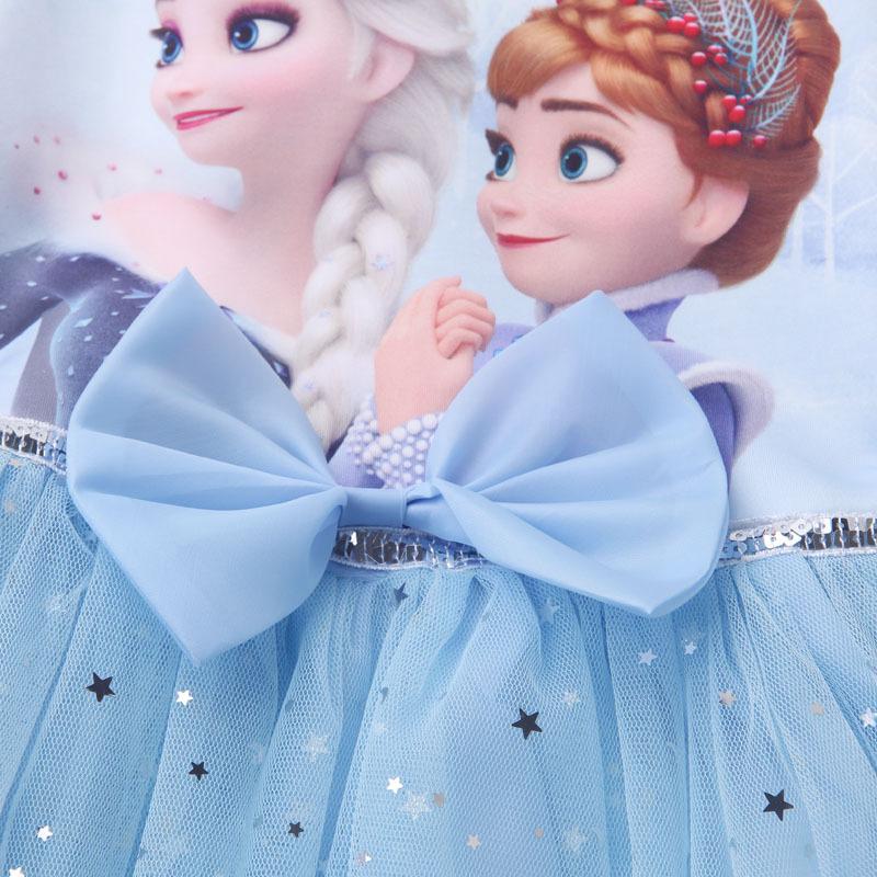 Frostprinsessklänning för flickor, Elsa Långärmad Baby Bomull Höstoutfit, Barnens Puffig Tyllklänning, Födelsedagsklänning