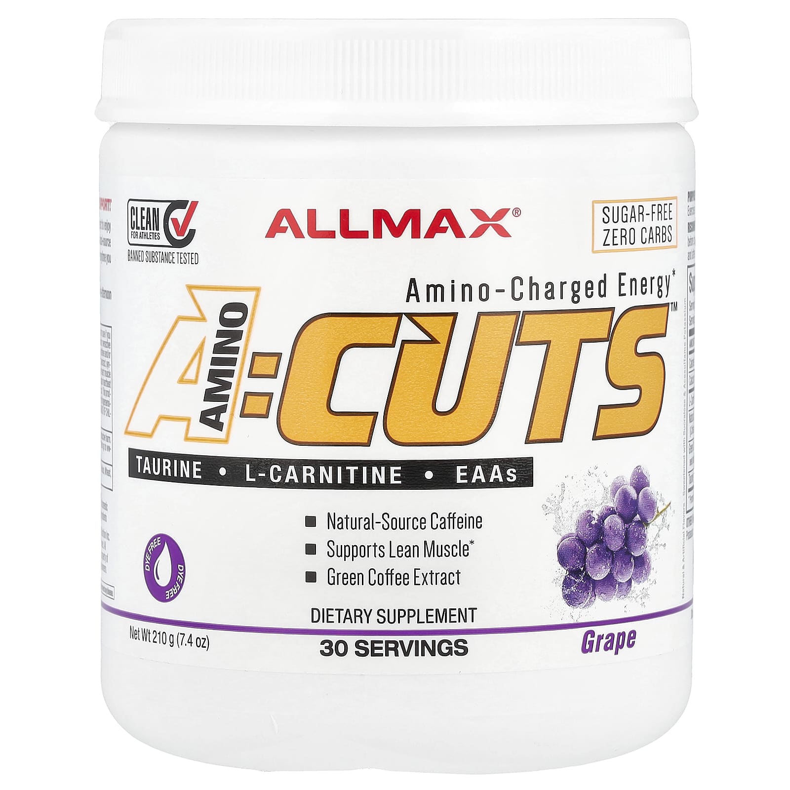 

Acuts™, Amino Charge Energy, Grape Flavor, 210G (7.4Oz)